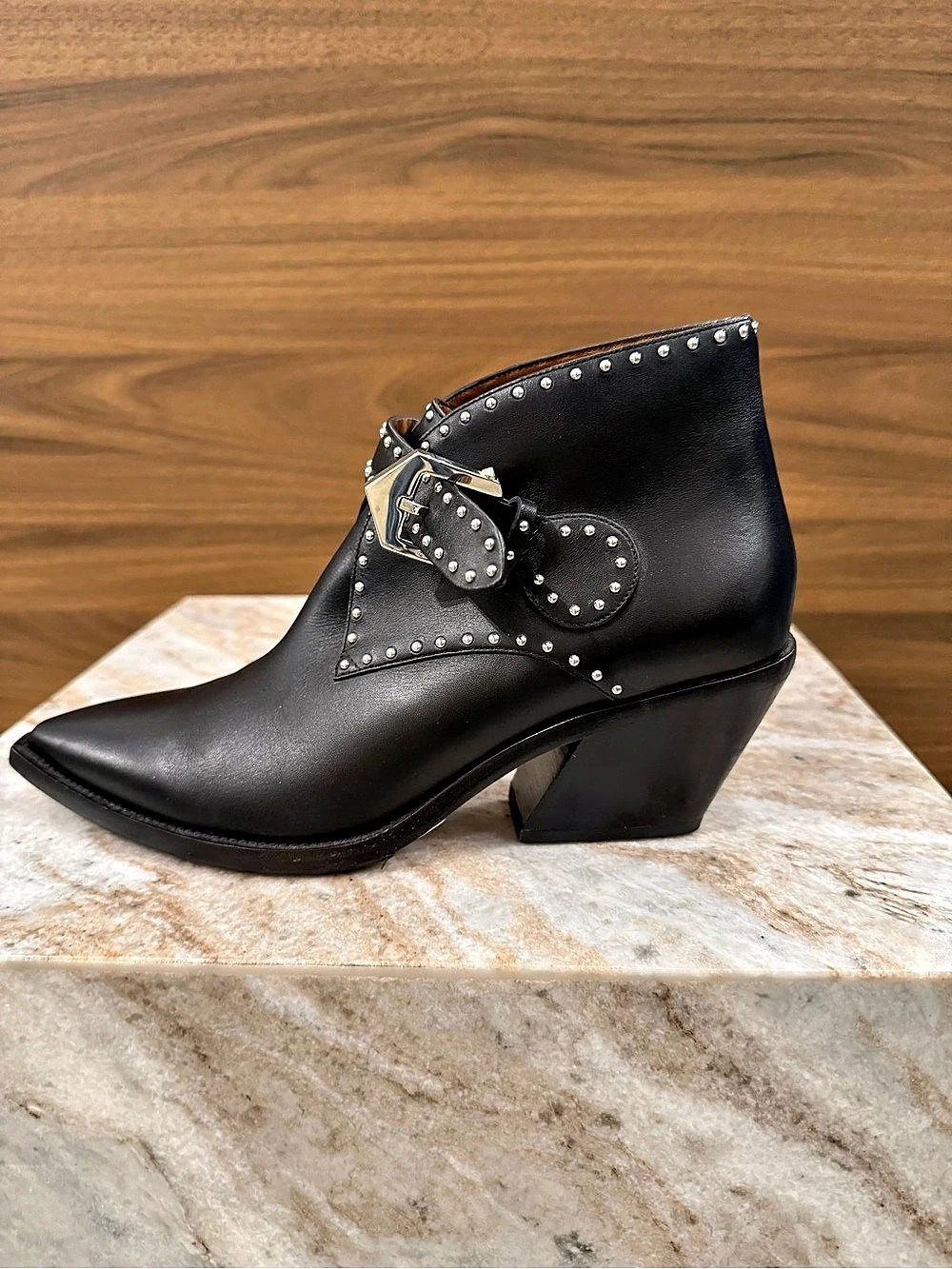 Givenchy Studded Leather Ankle Boots Black
